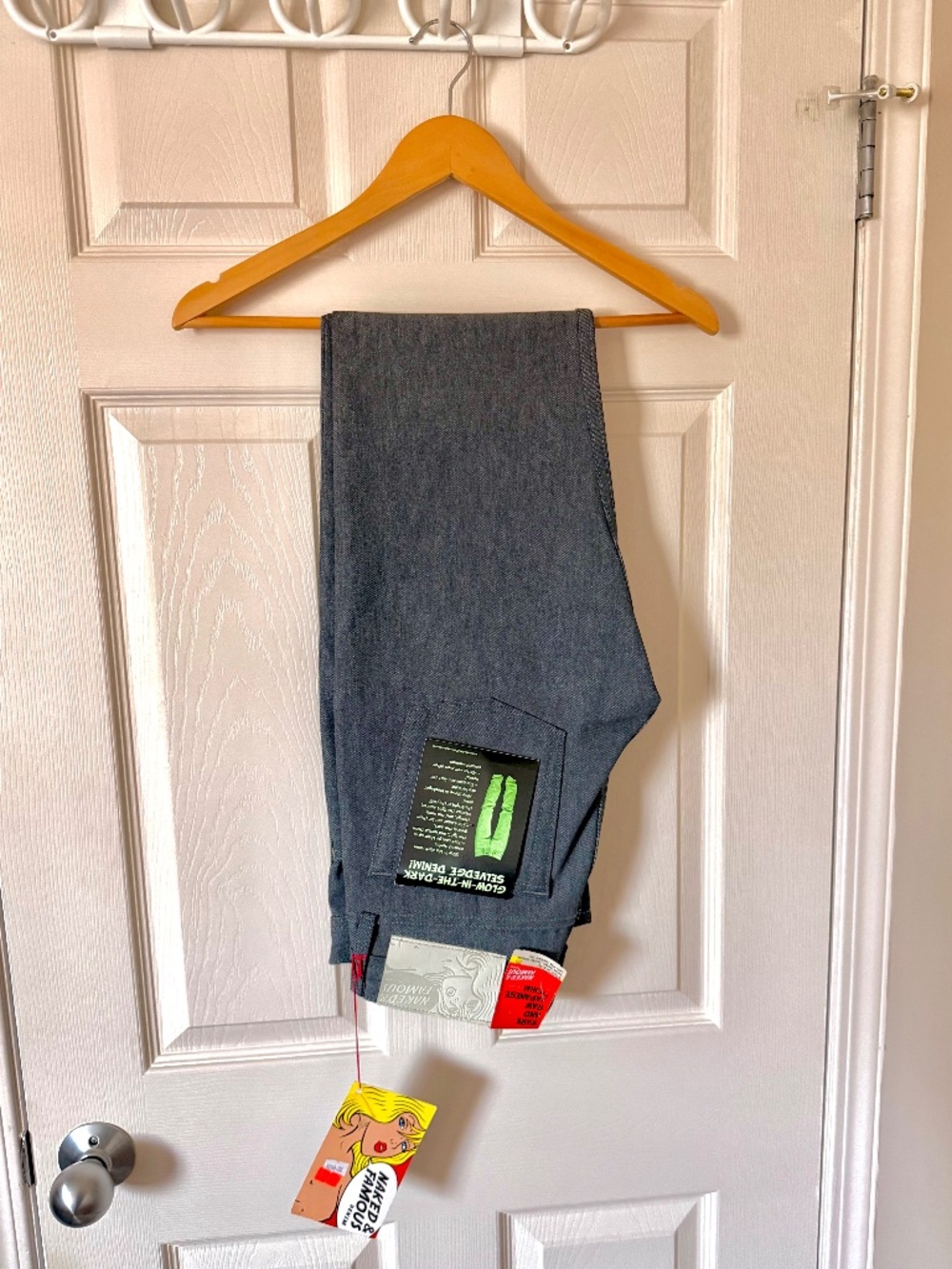 Naked & Famous Glow-in-the-Dark Raw Denim – Weird Guy – 30 x 34 – NWT